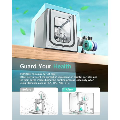 3D Printer Enclosure for Bambu Lab A1, Large Size Enclosure with LED Light, Fireproof Waterproof Dustproof Noise Reduction Constant Temperature 3D Printer Cover, 550x670x600MM