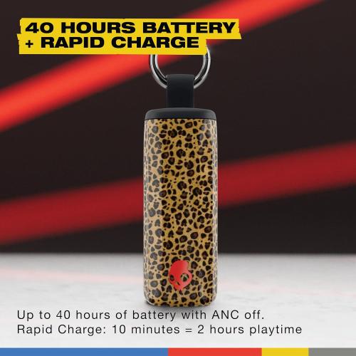 Skullcandy Method 360 ANC Wireless Earbuds, Sound by Bose, Bluetooth Headphones, Premium Noise Cancelling, Up to 40 Hrs Battery, Sweat and Water Resistant, Microphone for iPhone Android - Leopard