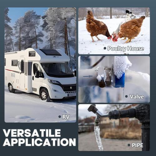 5.5FT(3FT~200FT) Heat Tape for Water Pipes, -40°F Deicing Heating Cable, Freeze Protected Water Pipe Heating Cable, Heated Water Hose, Plumbing Fixtures, 120V 5W/ft Plumbing Fixtures