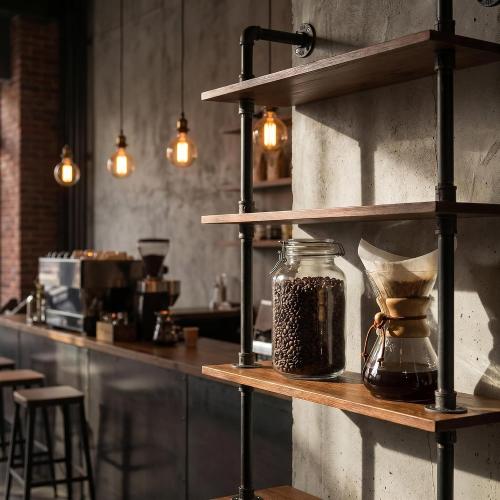 Industrial Pipe Bookshelf, 6 Layer Rustic Modern Wood Ladder Shelf with Metal Frame, Home Decor, Display Shelving, Retro Floating Shelving, 35.4x9.8x79in, 10-20lbs, Pine