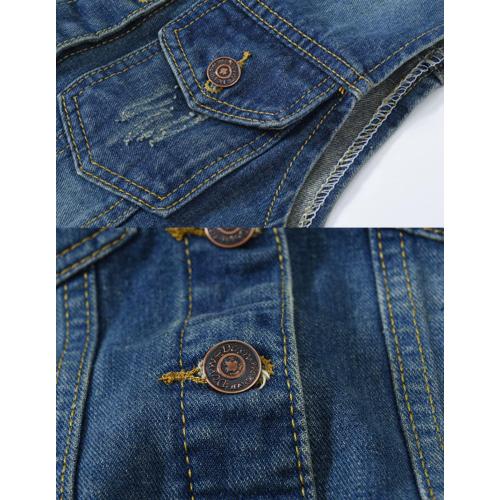 2XL Women's Casual Denim Waistcoat Frayed Sleeveless Ripped Jacket Vest with Pockets