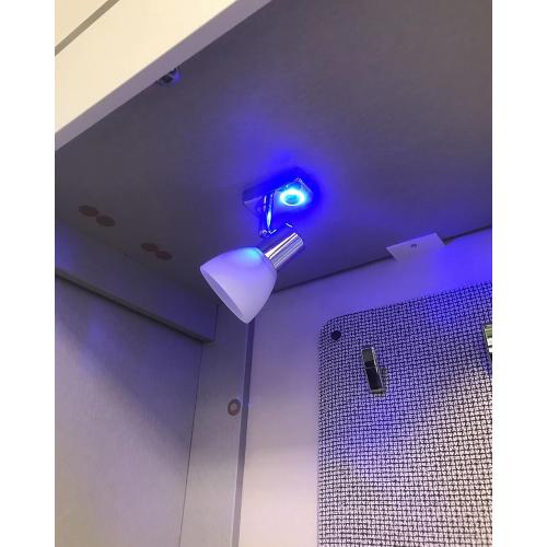 THALASSA 2 Pack RV Interior 12V Reading Light with USB Port and Inbuild Touch Dimmable Switch - Frosted Glass Shade Brushed Nickel, Surface Mount on Camper Van, Warm White, Small Base