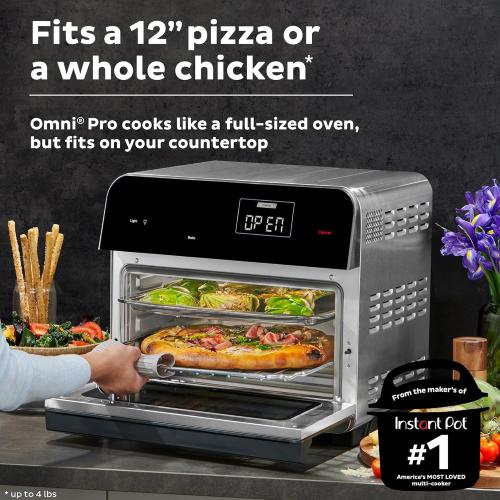 Instant Pot Omni Pro 19QT/18L Toaster Oven Air Fryer, 14-in-1, Crisp, Broil, Bake, Roast, Rotisserie, Toast, Slow Cook, Proof, Split Cook, Temp Probe, Convection, from the Makers of Instant Pot, Black