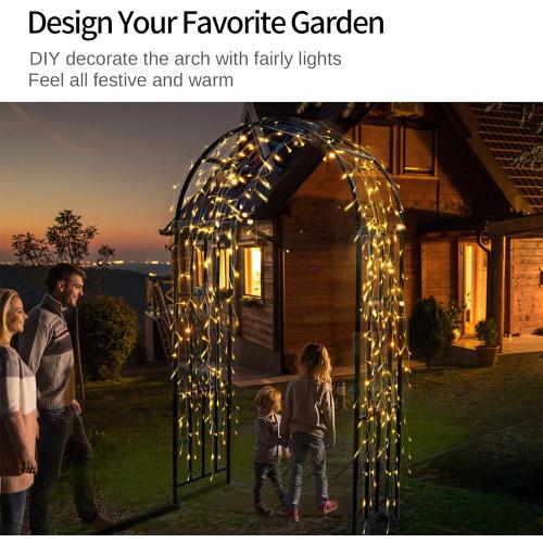 Arbors, Curved Metal Endurable Iron Trellis Plants Stand Use for Outdoor Garden Arbor Climbing Plants Wedding Arches Ceremony