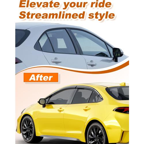 Window Visors Rain Guards for Toyota Corolla Sedan 2020-2026 | 6PCS,Out-Channel,Low Profiles,Extra-Thick,Extra Durable,Vent Visors,Window Deflectors,Vent Shades,Car Accessories