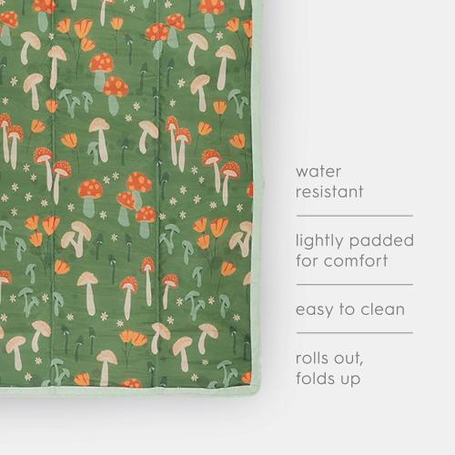 Little Unicorn 5'x10' XL Outdoor Family Picnic & Beach Blanket | Durable & Water-Resistant Fabric | Compact Fold & Easily Wipes Clean | Zipper Pocket (Woodland Mushroom)