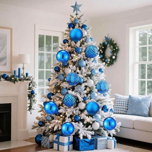 Jenaai 8 Pcs golden Extra Large Christmas Ball Ornaments Set, 6 Inch Giant Oversized Hanging Ornaments Glitter Assorted Shatterproof Xmas Tree Balls for Indoor Outdoor Holiday Party Home Decor
