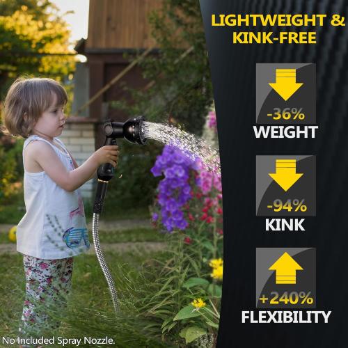 200 ft Stainless Steel Garden Hose - 2025 Upgraded Metal Water hose - Flexible Water Hose Pipes with Latex Core, 3/4 Solid Brass Connector - No-Expandable Garden Hoses