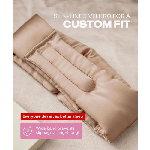 Colorado Home Co Cozy Silk Eye Mask - Blackout, Adjustable for Side Sleepers & Travel, Cloud Eye Covers, Mauve