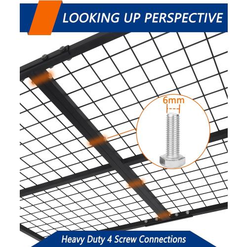 3 x 8FT Overhead Garage Storage Rack, Adjustable Ceiling Storage Racks, Garage Shelving Heavy Duty Storage Organizer System, 600lbs Weight Capacity (Black)