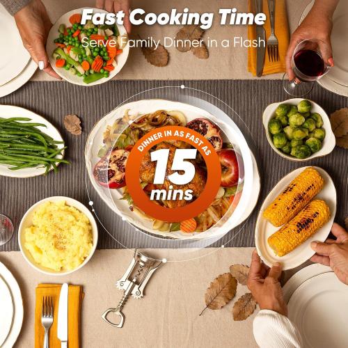 Nuwave Bravo Pro Convection Air Fryer Toaster Oven Combo, 2025 New and Improved, 10-in-1, 50°-450°F Temp Controls, Quick & Even Crisp Technology, 21Qt Capacity, Stainless Steel, PFAS Free