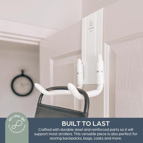Dreambaby StrollAway Over The Door Baby Stroller Hanger – Heavy Duty Metal Hook Organizer with 50lb Load Capacity