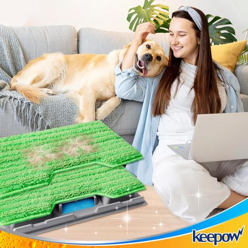 KEEPOW Reusable Mop Pads Refills, Mop Replacement Pads Compatible with Shark Vac Mop VM252 VM200 VC205 VM250 /QM250 VM190 VM200P12, Hardwood Floor Mop Pad with Upgraded Dirt Chamber (1 2 3 Pads)