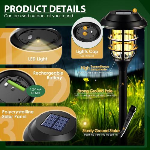 SOLPEX Solar Lights for Outside, Solar Outdoor Pathway Garden Lights Waterproof, Solar Powered Landscape Lighting for Yard, Garden, Pathway, Patio, Porch, Walkway, Driveway, 8 Pack(Warm White)