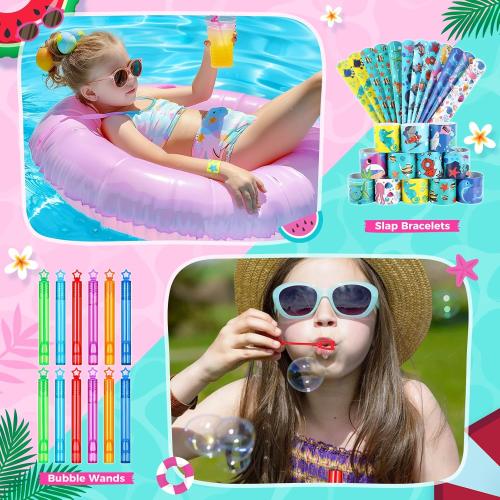 Pool Party Favors and Beach Party Favors - 120 PCS Party Bag Stuffers Including Beach Balls, Summer Theme Straws, Bubble Wands, and more for Beach Pool Party Favors, Birthday Party Supplies 4-8 8-12 - missing parts