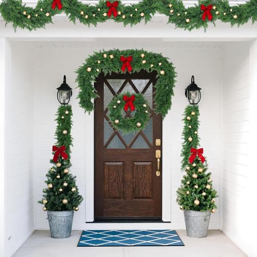 6 Ft Christmas Cedar Pine Garlands, Artificial Cedar Garland, Realistic Green Artificial Greenery Garland for Table, Mantle, Wall, Indoor, Outdoor Christmas Decorations (1, 6 FT)