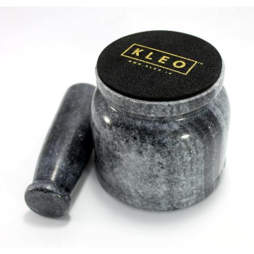 4 Diameter Natural Stone Mortar and Pestle Set as Spice Grinder, Medicine Masher (Black)