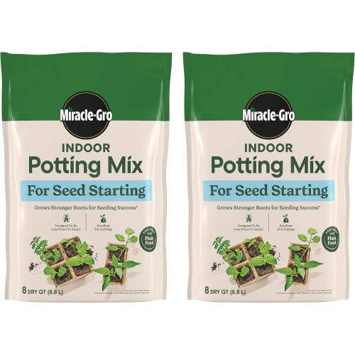 Miracle-Gro Indoor Potting Mix for Seed Starting, 8 qt. (2-Pack)‼️missing one bag‼️