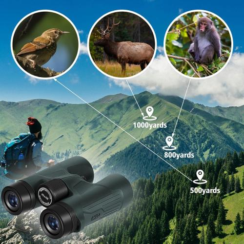 10x42 HD Binoculars for Adults High Powered with Phone Holder, BAK4 Prism Waterproof Travel Binoculars for Bird Watching Hiking Camping Wildlife Viewing Outdoor Concerts Sports