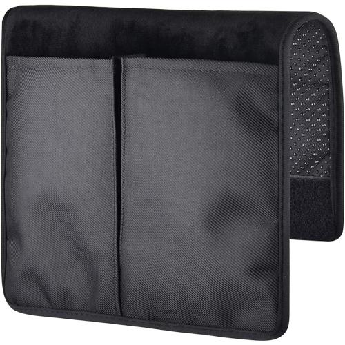 Homakover 16'' x 10.25'' Soft Chair Armrest Organizer Anti-Slip Armchair Storage Bag with 2 Pockets for Cell Phone, TV Remote Control, Water Bottle