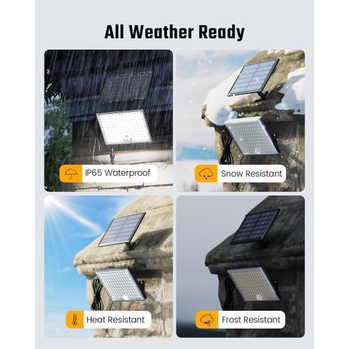 SUPERDANNY Solar Outside Lights with 113 Bright LEDs 7000K, Motion Sensor Outdoor Flood Lights Dusk to Dawn with 16ft Cable IP65 Waterproof, Security Light for Garden Barn Porch 2 Pack