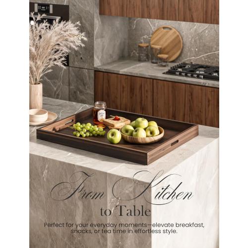 TIDITA Stove Top Covers for Electric Stove 30”x22” (Outer) / 28.9”x20.8” (Inner) - Acacia Wood Noodle Board Gas Stovetop - Stove Top Covers for Gas Burners, Sink Cover For Counter Space (Walnut color)