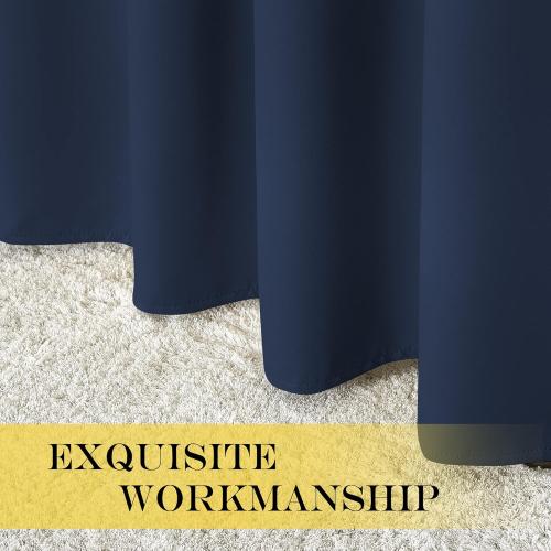 NICETOWN Blackout Curtain for Sliding Door - Patio Door Curtains, Thermal Insulated Wide Drapes/Draperies for Bedroom (Navy Blue, 100 by 84-Inch)