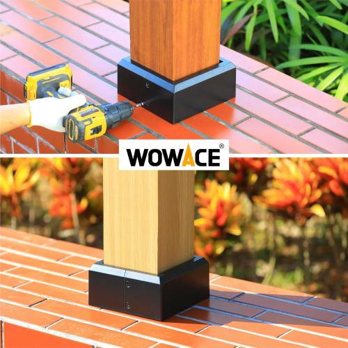 8Pcs 6(Actual 5.5x5.5) Aluminium Deck Post Base Cover, for Handrail, Stail, Porch Deck Railing Base Post Covers