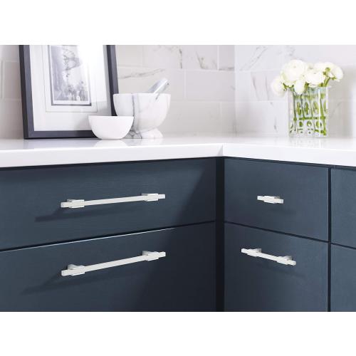 Amerock | Cabinet Pull | Polished Chrome/White | 7-9/16 inch (192 mm) Center to Center | Urbanite | 1 Pack | Drawer Pull | Drawer Handle | Cabinet Hardware