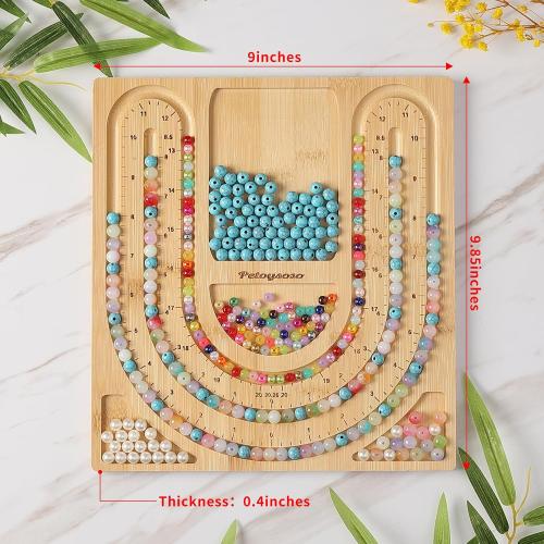 Petoysoso Bamboo Bead Board for Jewelry Making - Necklace and Bracelet Beading Board - Jewelry Making Supplies