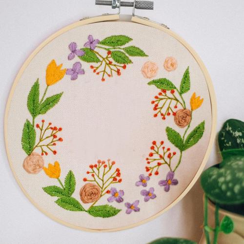 SENJEOK 20 PCS 5 Inch Bamboo Embroidery Hoop, Adjustable Cross Stitch Circle Ring for Craft Sewing, DIY Project, Decoration