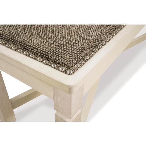 Signature Design by Ashley Bolanburg Casual French Country Upholstered Dining Room Bench with Nailhead Trim, Heavy Woven Fabric, Wood, Antique White & Tan