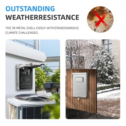 30 Amp AC Disconnect Switch Outdoor 120/240VAC Pull Out Switch Waterproof Metal Box for Air Conditioning Fused (Fuse not Included)