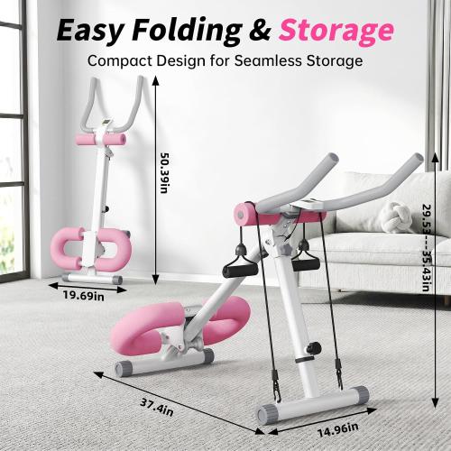 KEY2FUN Ab Machine, Adjustable Ab Workout Equipment, Ab Trainer Machine for Abs Workout, Ab Workout Machine for Body Shaping Foldable Waist Trainer at Home Gym