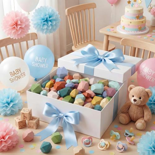 Jenaai 60 Pcs Stacking Rocks Montessori Colorful Wooden Balance Stones Easter Basket Stuffers Blocks Educational Sensory Learning Puzzle(Morandi Color)