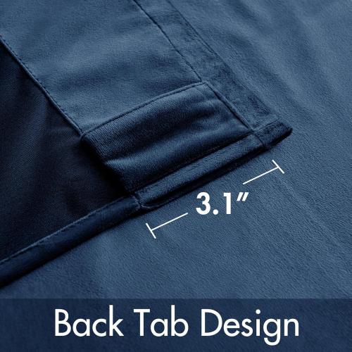 MIULEE Navy Blue Velvet Curtains 84 inches - Luxury Blackout Curtains for Bedroom Living Room Thermal Insulated Super Soft Window Drapes Rod Pocket & Back Tab, W52 x L84 inches, 2 Panels