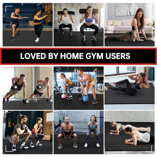 GymCope Extra Large Exercise Mat 10'x6'/9'x6'/8'x6'/7'x5'/6'x4' (8mm) | Thick Workout Mat for Home Gym & Garage Flooring, Shoe-Friendly, High-Density, MMA, HIIT, Weight Lifting, Cardio&Strength