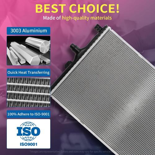 Replacement Radiator for 2011 2012 2013 2014 Hyundai Sonata 2012-2017 Azera 2011-2015 Kia Optima 2014-2016 Cadenza 2.4L 3.3L V6 FWD, RRAD13191