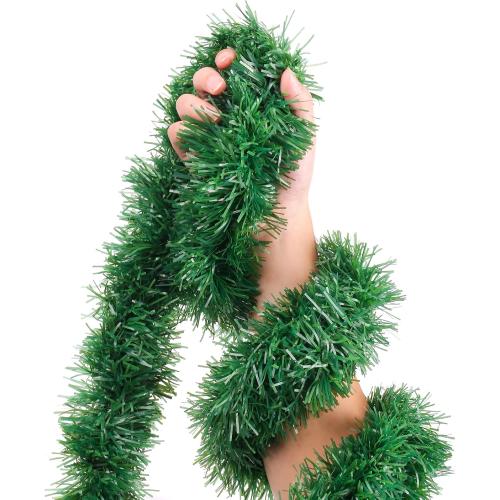 50ft Christmas Garland,Greenery Artificial Pine Garland Twisted Hanging Garland Holiday Decor for Stairs Mantle Fireplace Home Party Holiday Christmas Decoration Indoor Outdoor Decor
