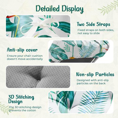 Size 75.1 x 22.8 x 4.7 Inches color White Outdoor Chaise Lounge Chair Cushion 75.1 x 22.8 x 4.7 Inches 100% Waterproof Replacement Cotton Patio Pool Lounge Chair Cushion for Outdoor Furniture with Ties, Yellow-Green Leaf