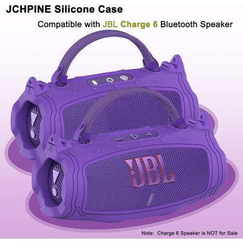 JCHPINE Silicone Cover and Carrying Case for JBL Charge 6 Bluetooth Speaker