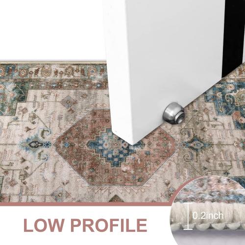 Collive Indoor Door Mat Retro Floor Mat, Non Slip Washable Doormat Large Size Quickly Absorb Welcome Mats Low-Pile Front Door Rug Inside Entryway Carpet for Entrance - 36 x 59