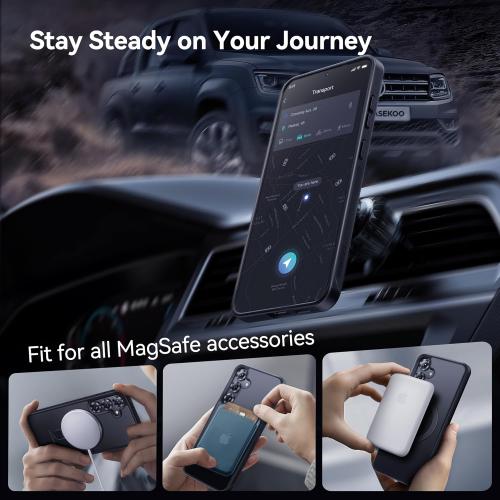 CASEKOO Patented Magnetic Ring Stand for Samsung Galaxy S25 Plus Case [16FT Military Drop Protection] [Compatible with MagSafe] Matte Translucent Slim S25 Plus Case 6.7'' 2025, Black