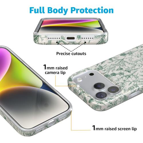 Casely iPhone 17 Pro Case | Sage Garden | Green Floral | Compatible with MagSafe | Classic Ultra Slim Design