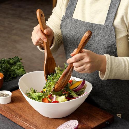 Wooden Spoons for Cooking, **12 Pcs *Teak Wood Kitchen Utensils Set with Spoon Rest - Nonstick Heat Resistant Wooden Cooking Utensils, Natural Healthy Spatula Set for Pots and Pans