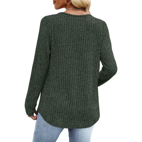 WIHOLL Long Sleeve Shirts for Women V Neck Lightweight Sweaters Casual Tunic Tops Outfits Fall Fashion Spring Clothes 2026 teal ? large