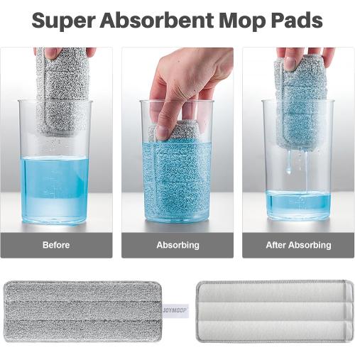 JOYMOOP Wall Mop and Bucket Set, Hands-Free Flat Floor Mop with 3 Washable Microfiber Pads, Wet and Dry Use, Ideal for Home and Commercial Floor Cleaning