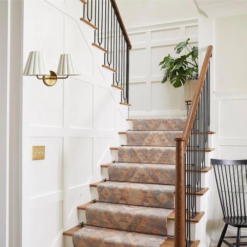 Modern Pleated Fabric Linen Double Wall Sconce, Country Wall Lamp with Antique Finish Metal, Creative Decoration Wall Lamp for Entryway, Hallway, Bedroom, Living Room, Kitchen (Brass)