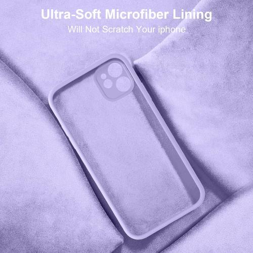 Vooii Compatible with iPhone 11 Case, Upgraded Liquid Silicone with [Flat Edges] [Camera Protection] [Soft Anti-Scratch Microfiber Lining] Phone Case for iPhone 11 6.1 inch - Light Purple