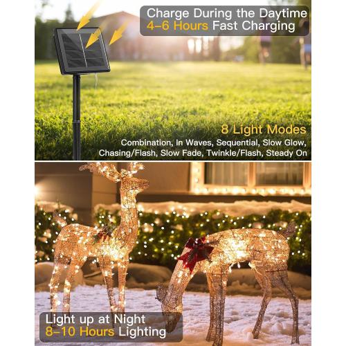 Minetom Solar String Lights for Outside, 33Ft 100 LED Outdoor Solar Fairy Lights, 8 Modes Balcony Lights for Tree Patio Christmas Party Wedding Decor (Warm White)